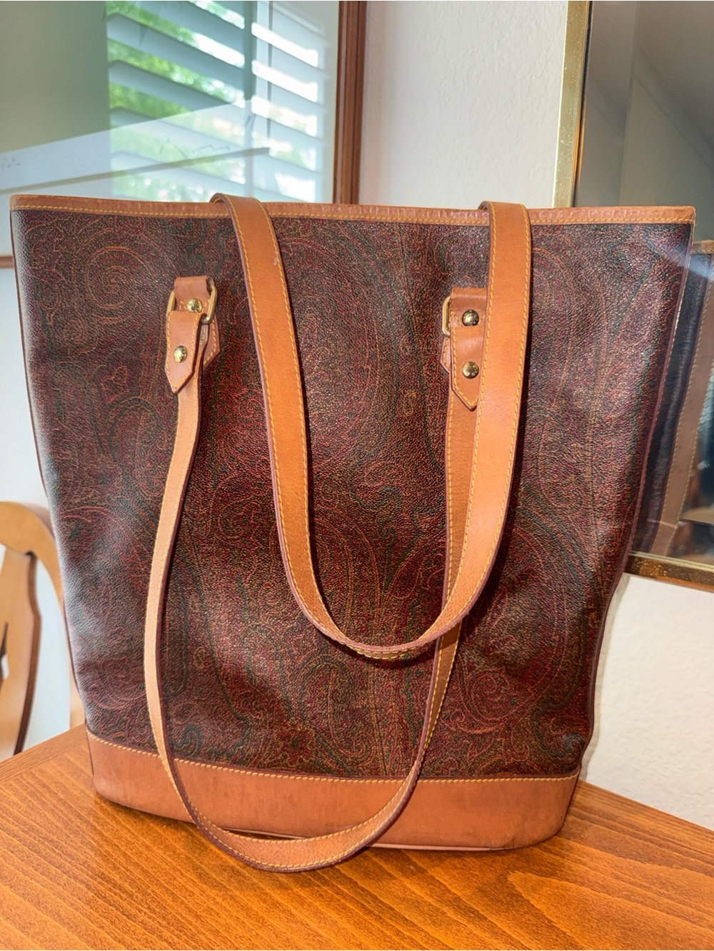 Etro Paisley Tote with Tan Trim